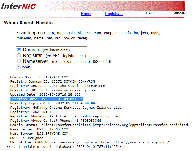 Nom de domaine teletravail.com